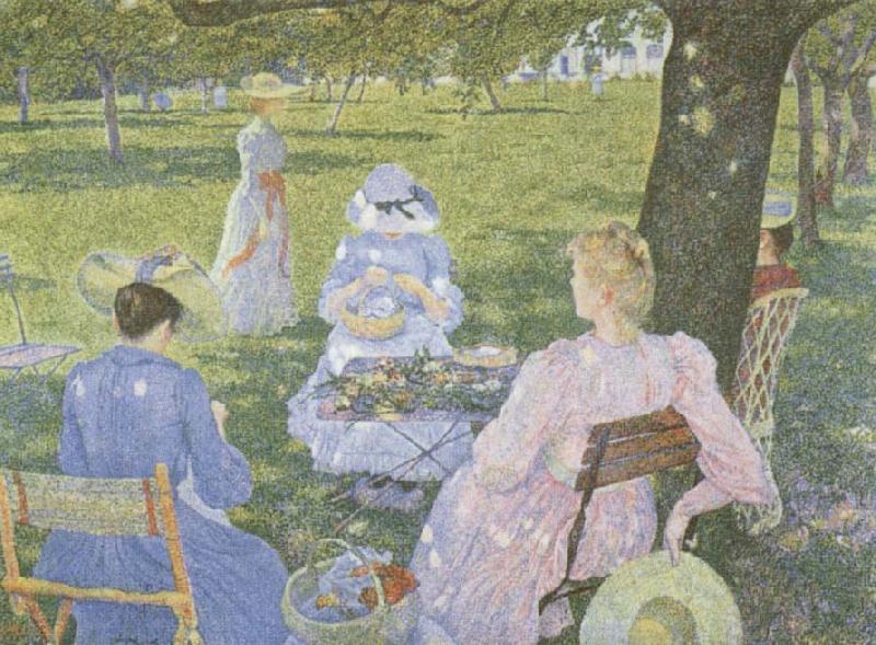 Theo Van Rysselberghe Family in an Orchard France oil painting art